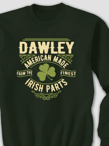 Irish Parts Forest Green Adult Sweatshirt