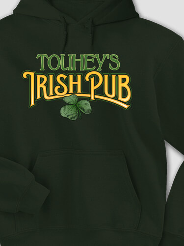 Irish Pub Forest Green Adult Hooded Sweatshirt