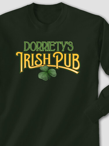 Irish Pub Forest Green Adult Long Sleeve