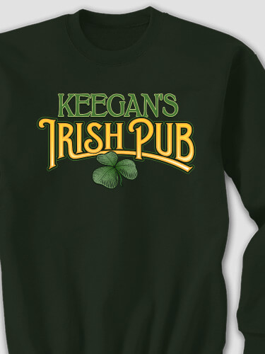 Irish Pub Forest Green Adult Sweatshirt