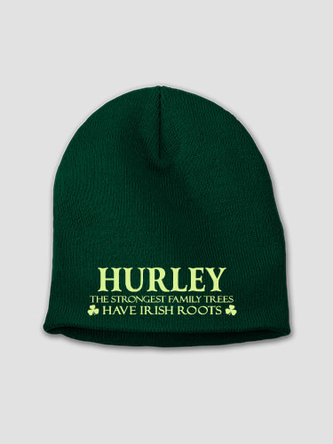 Irish Roots Forest Green Embroidered Beanie