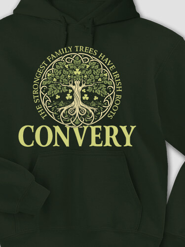 Irish Roots Forest Green Adult Hooded Sweatshirt