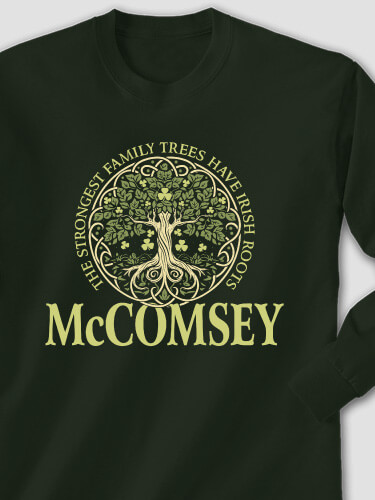 Irish Roots Forest Green Adult Long Sleeve