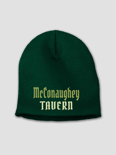 Irish Tavern Forest Green Embroidered Beanie