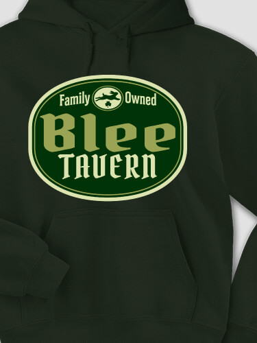 Irish Tavern Forest Green Adult Hooded Sweatshirt