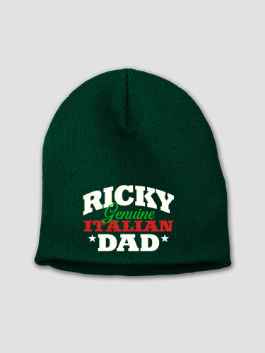 Italian Dad Forest Green Embroidered Beanie