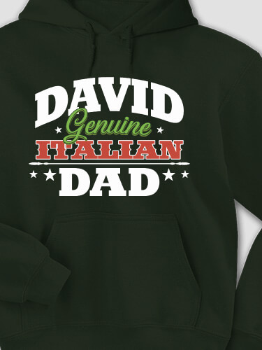 Italian Dad Forest Green Adult Hooded Sweatshirt