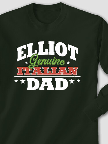 Italian Dad Forest Green Adult Long Sleeve