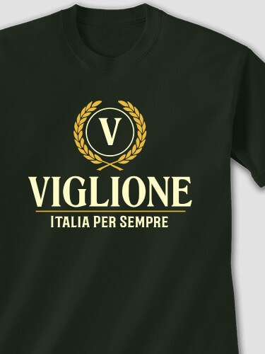 Italian Monogram Forest Green Adult T-Shirt