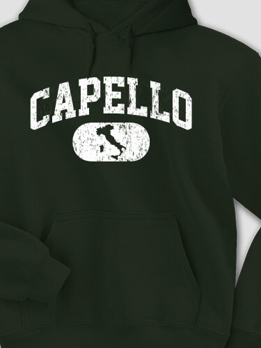 Italian Varsity Forest Green Adult Hooded Sweatshirt