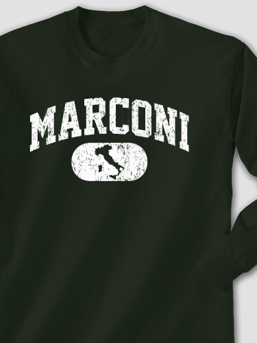 Italian Varsity Forest Green Adult Long Sleeve