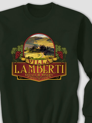 Italian Villa Forest Green Adult Sweatshirt