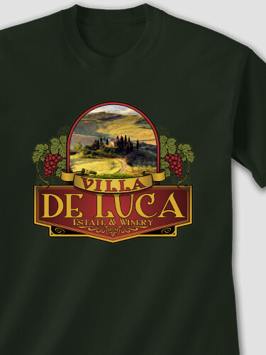 Italian Villa Forest Green Adult T-Shirt