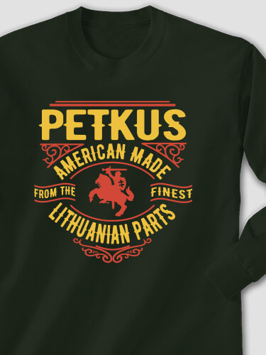 Lithuanian Parts Forest Green Adult Long Sleeve