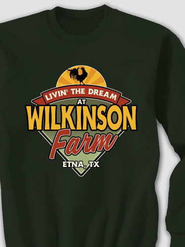 Livin' The Dream Farm Forest Green Adult Sweatshirt