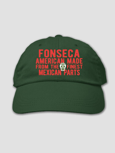 Mexican Parts Forest Green Embroidered Hat