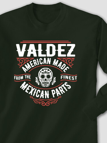Mexican Parts Forest Green Adult Long Sleeve