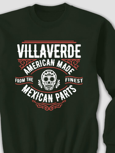 Mexican Parts Forest Green Adult Sweatshirt