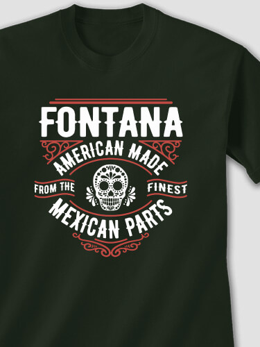 Mexican Parts Forest Green Adult T-Shirt