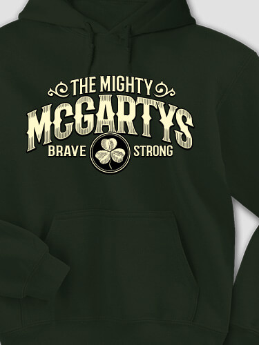 Mighty Forest Green Adult Hooded Sweatshirt