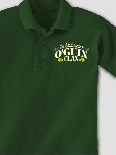 Notorious Clan Forest Green Embroidered Polo Shirt