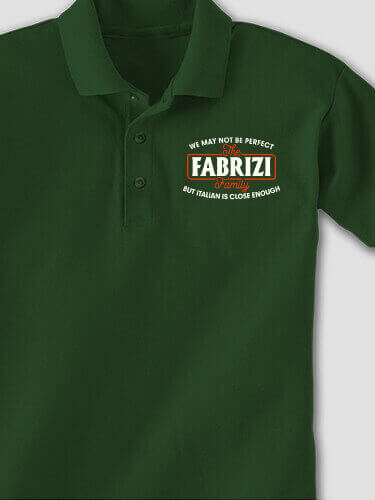 Perfectly Italian Forest Green Embroidered Polo Shirt