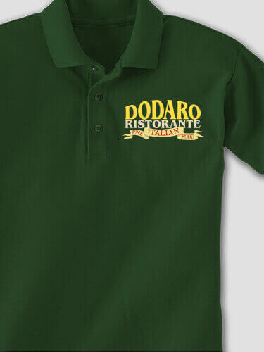 Ristorante Forest Green Embroidered Polo Shirt