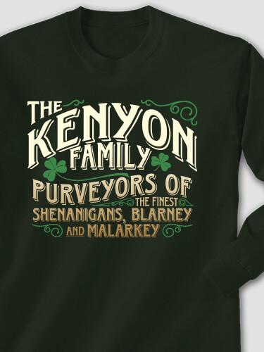 Shenanigans Family Forest Green Adult Long Sleeve