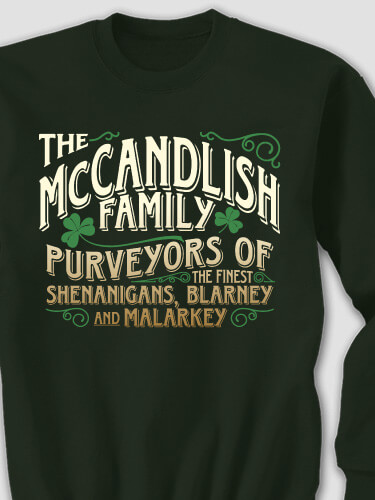Shenanigans Family Forest Green Adult Sweatshirt