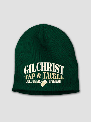 Tap and Tackle Forest Green Embroidered Beanie