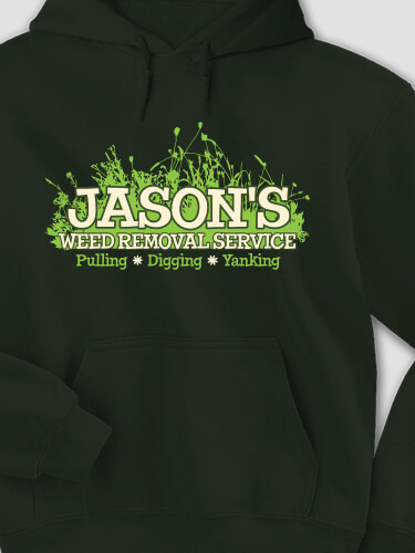 Weed Removal Forest Green Adult Hooded Sweatshirt