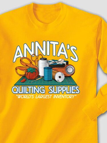 Quilting Supplies Gold Adult Long Sleeve