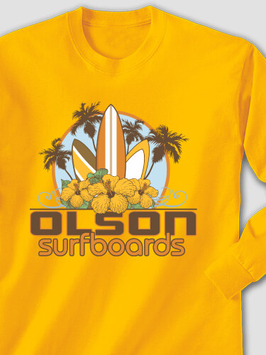 Surfboards Gold Adult Long Sleeve