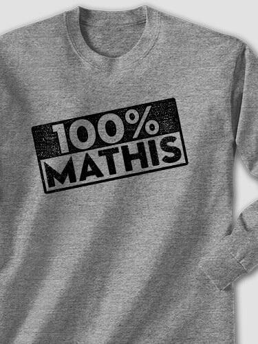 100 Percent Graphite Heather Adult Long Sleeve