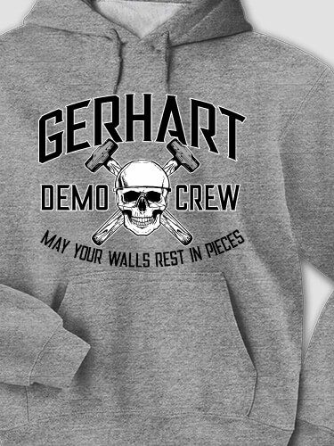 Demo Crew Graphite Heather Adult Hooded Sweatshirt