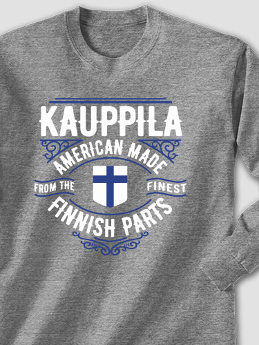 Finnish Parts Graphite Heather Adult Long Sleeve