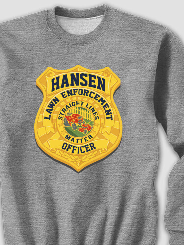 Lawn Enforcement Graphite Heather Adult Sweatshirt