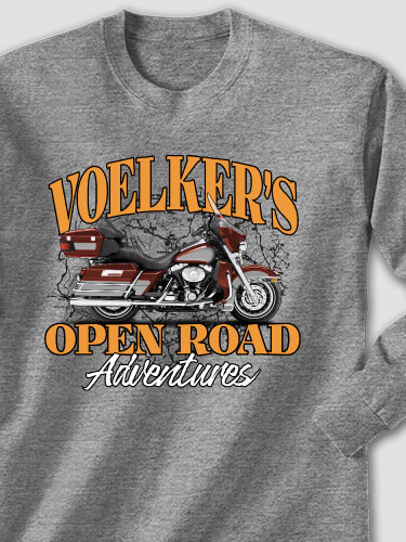 Open Road Graphite Heather Adult Long Sleeve