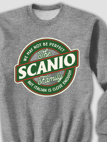 Perfectly Italian Graphite Heather Adult Sweatshirt