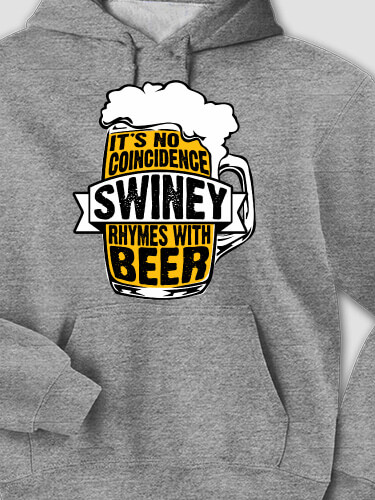 Rhymes With Beer Graphite Heather Adult Hooded Sweatshirt