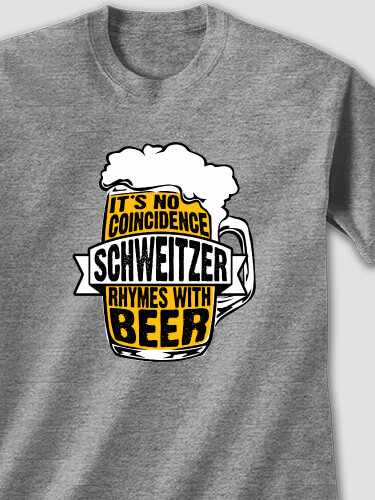 Rhymes With Beer Graphite Heather Adult T-Shirt