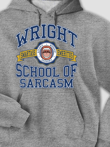School Of Sarcasm Graphite Heather Adult Hooded Sweatshirt