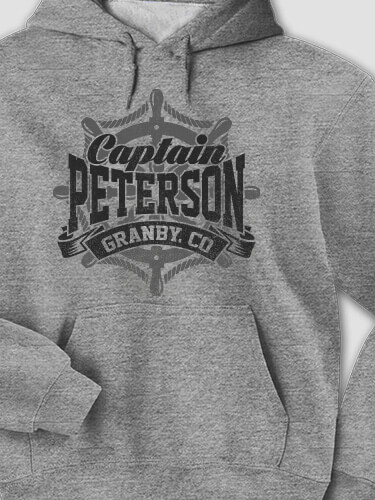 Vintage Captain Graphite Heather Adult Hooded Sweatshirt
