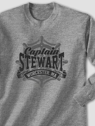 Vintage Captain Graphite Heather Adult Long Sleeve