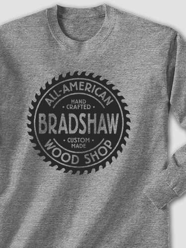 Wood Shop Graphite Heather Adult Long Sleeve