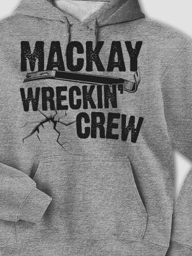 Wreckin' Crew Graphite Heather Adult Hooded Sweatshirt