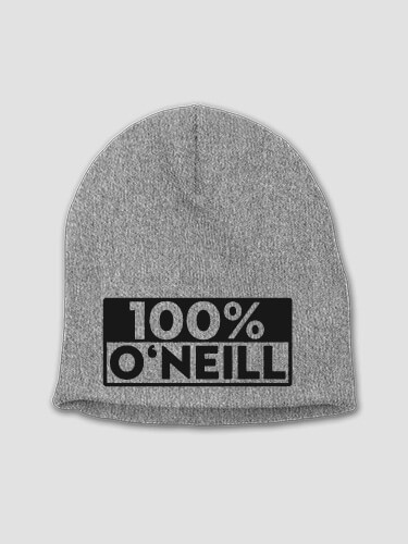 100 Percent Heather Grey Embroidered Beanie