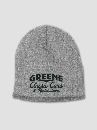 Classic Cars II Heather Grey Embroidered Beanie