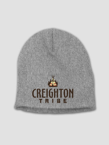 Family Tribe Heather Grey Embroidered Beanie