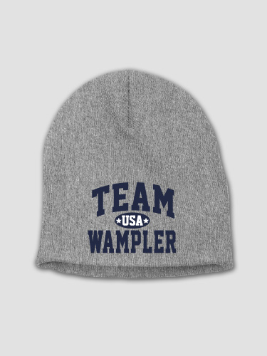 Team USA Heather Grey Embroidered Beanie